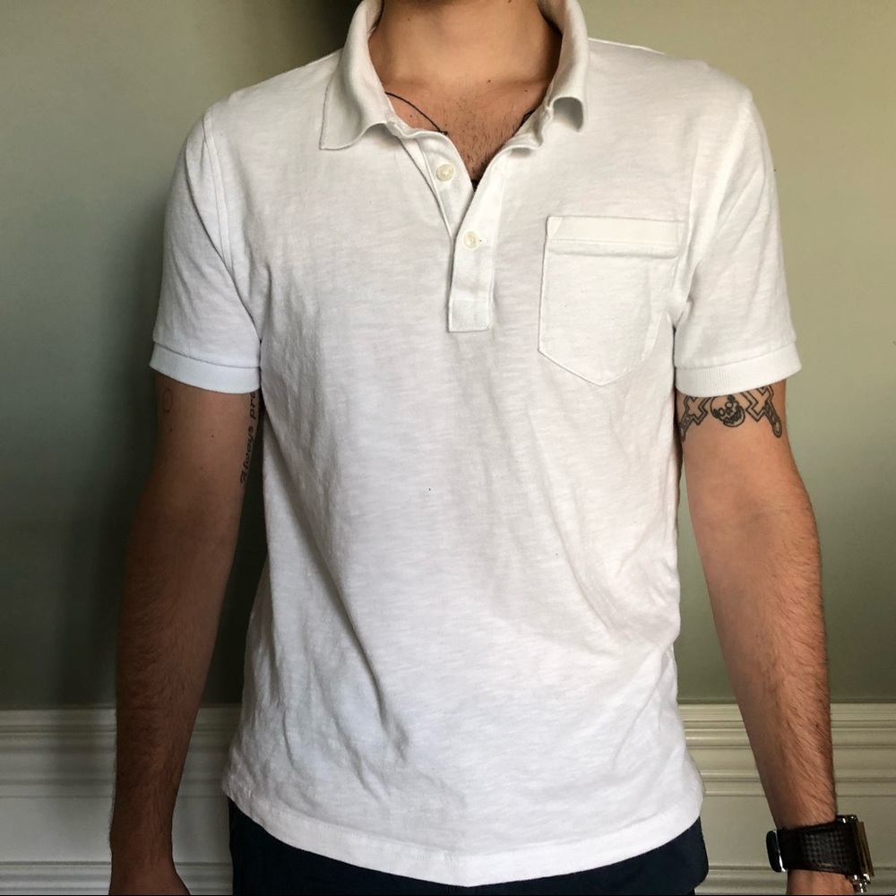 J.Crew Men’s Slub Polo in White
